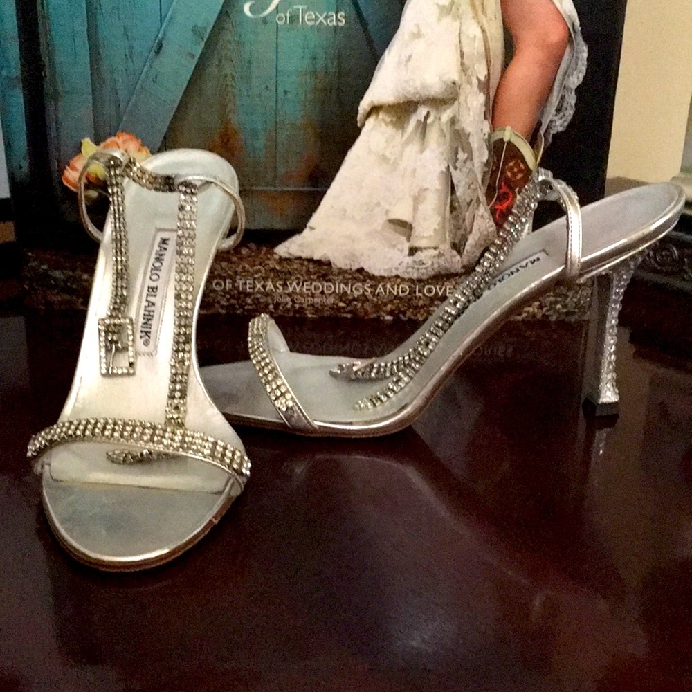 Manolo Blahnik 38 rhinestone heels